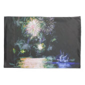 Vuurwerkboot Waterverf Ocean Evening Kussensloop (Achterkant)