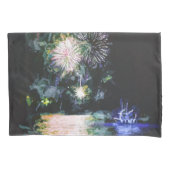 Vuurwerkboot Waterverf Ocean Evening Kussensloop (Voorkant)