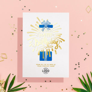 Vuurwerkdag in Logo Blue Gift Box toevoegen Folie Uitnodiging