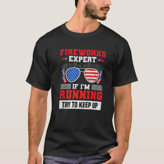 VUURWERKDESKUNDIGE ALS IK AAN HET HARDLOPEN BEN, P T-SHIRT