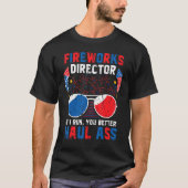 Vuurwerkdirecteur 4 juli Patriottisch Mannen T-shirt (Voorkant)