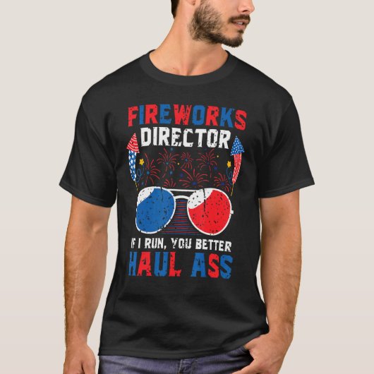Vuurwerkdirecteur 4 juli Patriottisch Mannen T-shirt (Voorkant)
