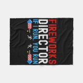 Vuurwerkdirecteur Amerikaanse vlag 4 juli Fleece Deken (Voorkant (Horizontaal))