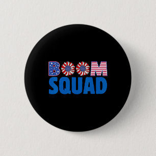 Vuurwerkdirecteur Funny 4th of July Boom Squad. Ronde Button 5,7 Cm