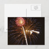 Vuurwerkdisplay op Savannah River Briefkaart (Voorkant / Achterkant)