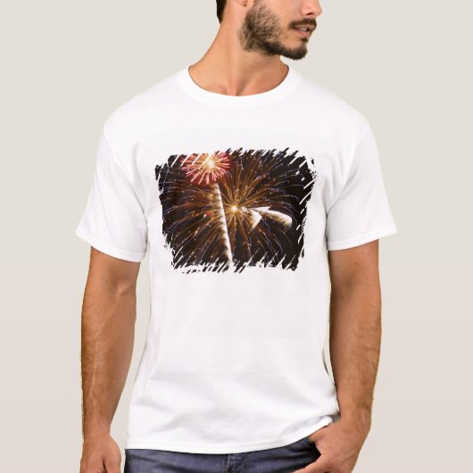 Vuurwerkdisplay op Savannah River T-shirt (Voorkant)