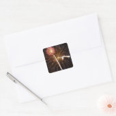 Vuurwerkdisplay op Savannah River Vierkante Sticker (Envelop)
