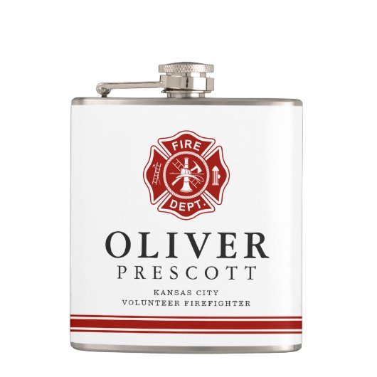 Vuurwerker | Aangepast Maltese kruising Heupfles (Voorkant)