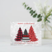 Vuurwerker kerstboomroop feestdagenkaart (Staand voorkant)