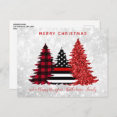 Vuurwerker kerstboomroop feestdagenkaart (Voorkant / Achterkant)