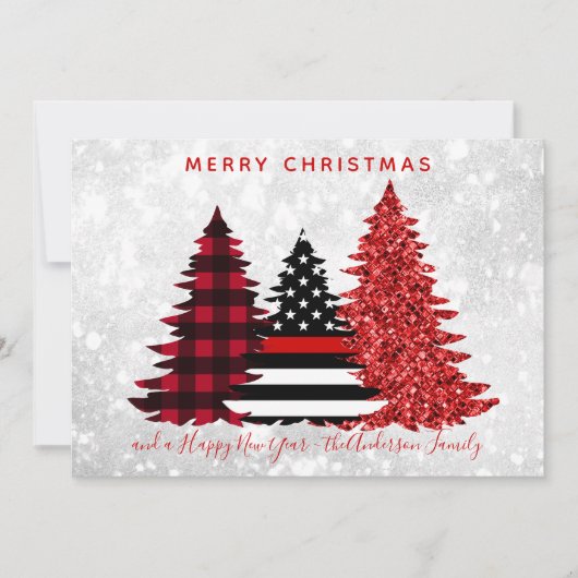 Vuurwerker kerstboomroop feestdagenkaart (Voorkant)