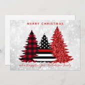 Vuurwerker kerstboomroop feestdagenkaart (Voorkant / Achterkant)