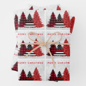 Vuurwerker kerstboomroop inpakpapier vel (In situ)