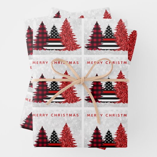 Vuurwerker kerstboomroop inpakpapier vel (In situ)