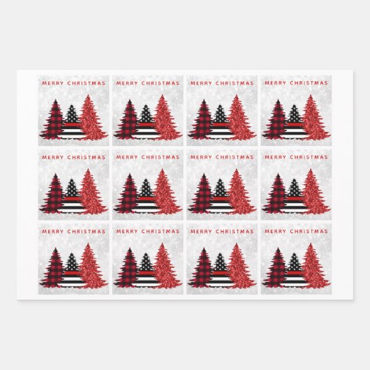 Vuurwerker kerstboomroop inpakpapier vel (Voorkant)