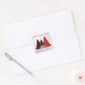 Vuurwerker kerstboomroop vierkante sticker (Envelop)
