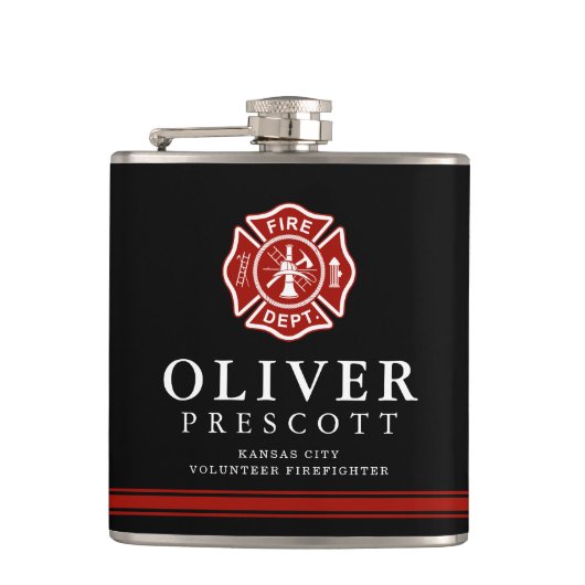 Vuurwerker | Maltees Cross Custom Black Heupfles (Voorkant)