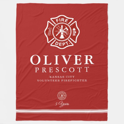 Vuurwerker | Maltees kruissymbool rood Fleece Deken (Voorkant)