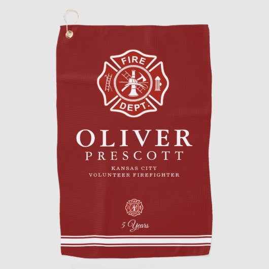 Vuurwerker | Maltees kruissymbool rood Golfhanddoek (Voorkant)