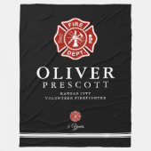 Vuurwerker | Maltees kruissymbool zwart Fleece Deken (Voorkant)