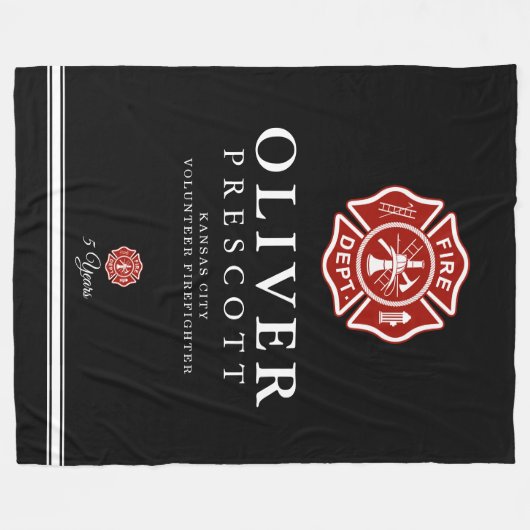 Vuurwerker | Maltees kruissymbool zwart Fleece Deken (Voorkant (Horizontaal))