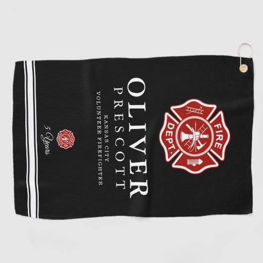 Vuurwerker | Maltees kruissymbool zwart Golfhanddoek (Horizontaal)