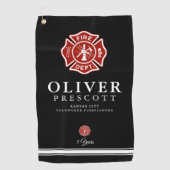 Vuurwerker | Maltees kruissymbool zwart Golfhanddoek (Voorkant)