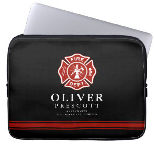 Vuurwerker Maltees kruissymbool zwart Laptop Sleeve