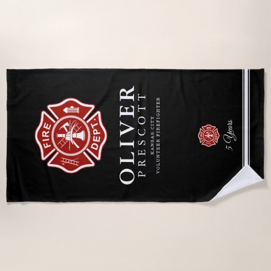 Vuurwerker | Maltees kruissymbool zwart Strandlaken (Voorkant)