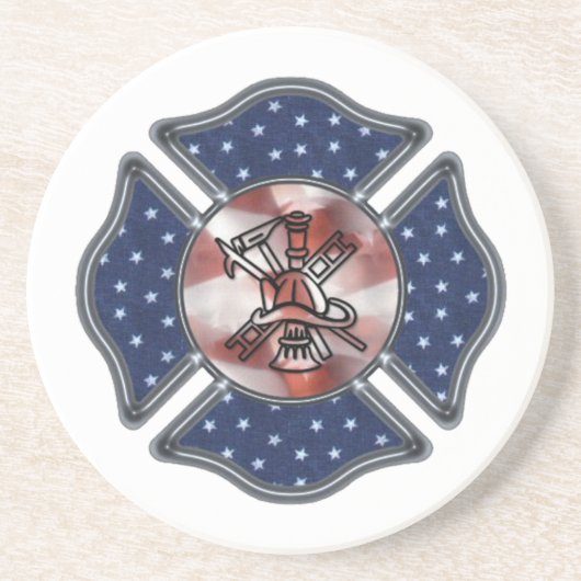 Vuurwerker Patriotic Maltese Zandsteen Onderzetter (Voorkant)