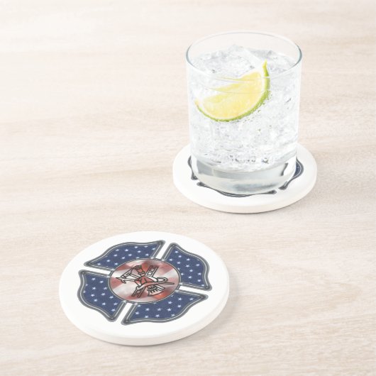 Vuurwerker Patriotic Maltese Zandsteen Onderzetter (Zijkant)