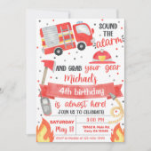 Vuurwerker verjaardagsuitnodiging, vuurman. kaart (Voorkant)