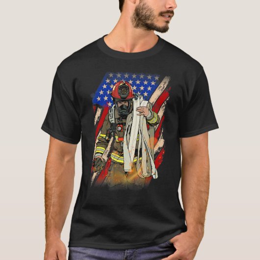 Vuurwerker vuurwerkblad van de Amerikaanse vlag T-shirt (Voorkant)