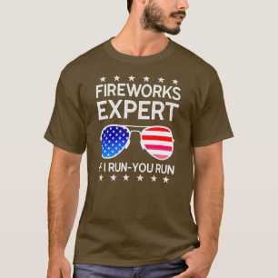 Vuurwerkexpert als ik je Amerikaanse vlag laat run T-shirt