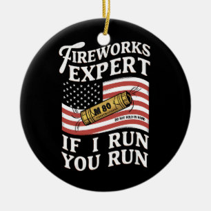 Vuurwerkexpert Als ik ren ren je 4 juli Keramisch Ornament