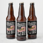 Vuurwerkexpert Als ik ren ren jij 4 juli Bier Etiket (Flessen)