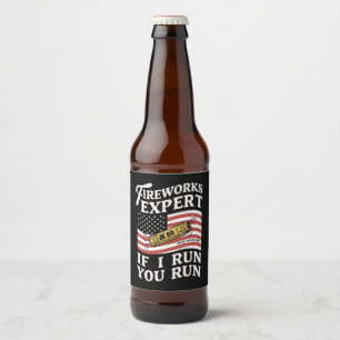 Vuurwerkexpert Als ik ren ren jij 4 juli  Bier Etiket
