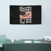 Vuurwerkexpert Als ik ren, ren jij 4 juli  Spandoek (Beurs)