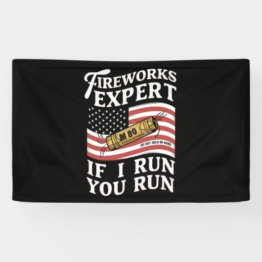 Vuurwerkexpert Als ik ren, ren jij 4 juli  Spandoek (Horizontaal)