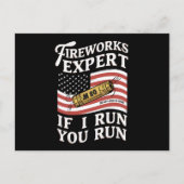 Vuurwerkexpert als ik u laat draaien op 4 juli briefkaart (Voorkant)