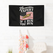 Vuurwerkexpert als ik u laat draaien op 4 juli spandoek (Insitu)