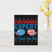 Vuurwerkexpert - I Run You Run Funny 4 juli Kaart (Gele Bloem)