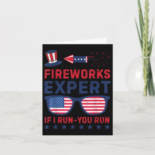 Vuurwerkexpert - I Run You Run Funny 4 juli Kaart (Voorkant)