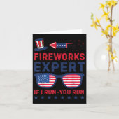 Vuurwerkexpert - I Run You Run Funny 4 juli Kaart (Gele Bloem)