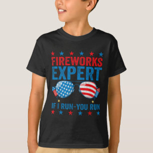 Vuurwerkexpert - Ik Ren Je Rent Grappige 4 Juli T-shirt