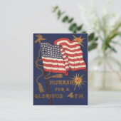 Vuurwerkexplosie VS-vlag op 4 juli Briefkaart (Staand voorkant)