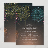 vuurwerkfeest | Moderne typografie Nieuwjaarsfeest Kaart (Voorkant / Achterkant)
