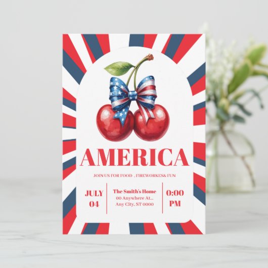 Vuurwerkfeest op 4 juli Onafhankelijkheidsdag Kaart (Staand voorkant)