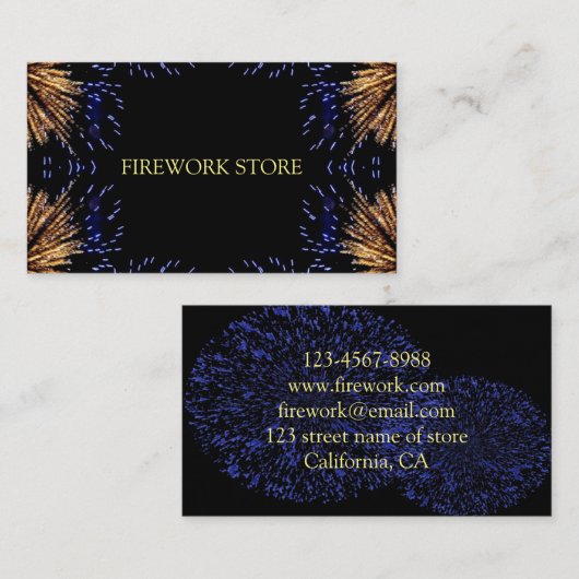 vuurwerkfeest visitekaartje (Voorkant / Achterkant)