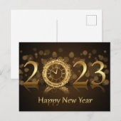 Vuurwerkfeestdag van het nieuwe jaar feestdagenkaart (Voorkant / Achterkant)